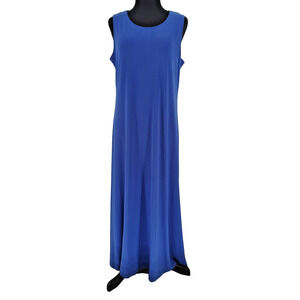 Attitude By Renee Woman Blue Jersey Flowy Maxi Dress NO SIZE sleeveless Pullover